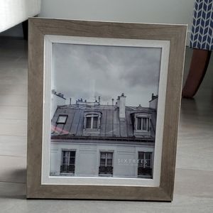 Greyish driftwood and white frame 8"x10"